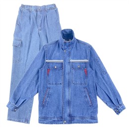 Designed men's denim welder work clothes suit, customized summer thin long-sleeved denim labor protection suit, wear-resistant and anti-scalding pure cotton, customized, cotton 66.1%, polyester fiber 25.8%, viscose fiber (viscose fiber) 8.1% SKWK164 Designed men's denim welder work clothes suit, customized summer thin long-sleeved denim labor protection suit, wear-resistant and anti-scalding pure cotton, customized, cotton 66.1%, polyester fiber 25.8%, viscose fiber (viscose fiber) 8.1% SKWK164